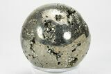 Polished Pyrite Sphere - Peru #228374-2